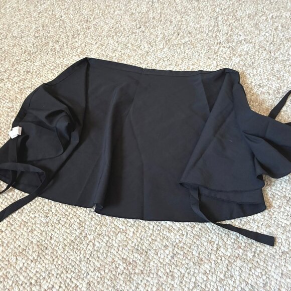 Sansha Signature Ballet Dance Black Tie Wrap Flared Skirt Size 2 - Picture 5 of 6
